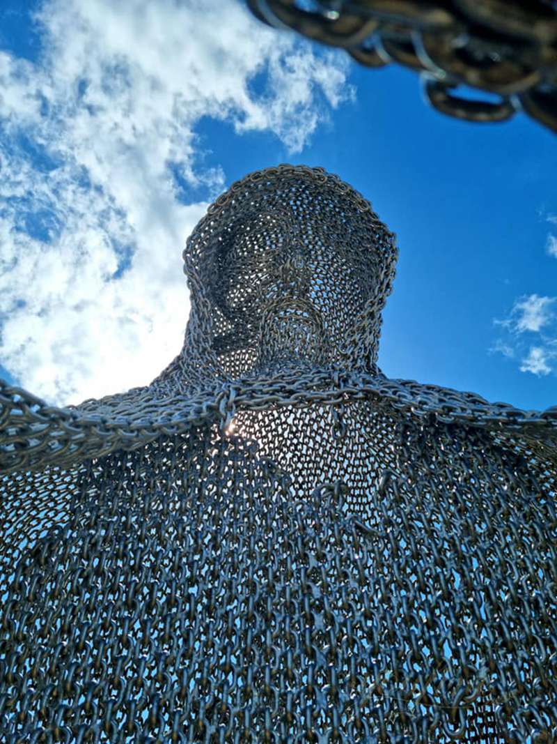 Modern Stainless Steel Guardian Statue for Seaside - Garden Metal Sculpture - 3