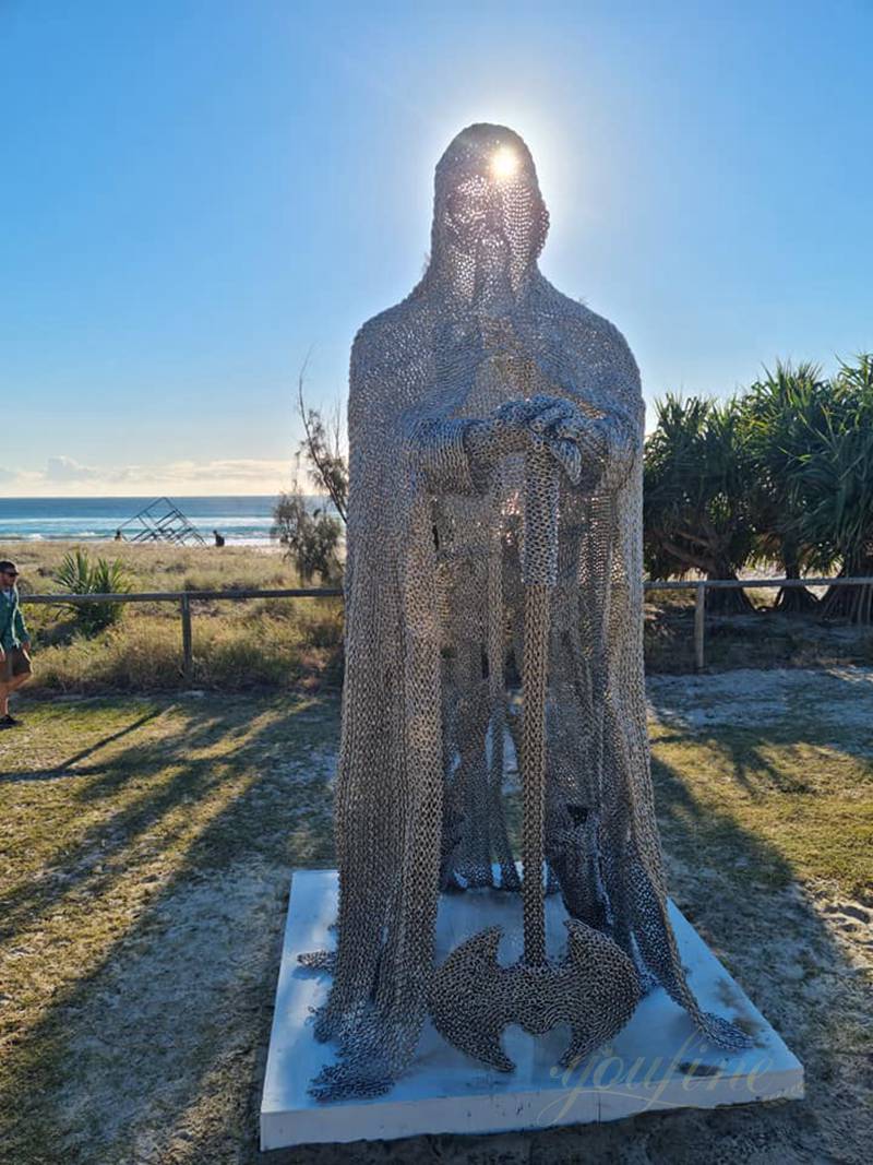 Modern Stainless Steel Guardian Statue for Seaside - Garden Metal Sculpture - 2