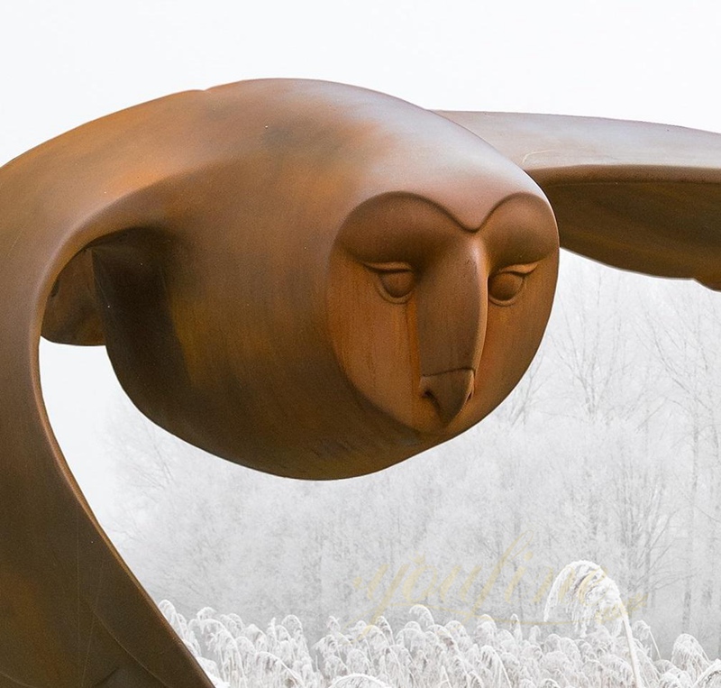 Outdoor Corten Steel Owl Sculpture for Garden for Sale CSS-782 - Abstract Corten Sculpture - 2