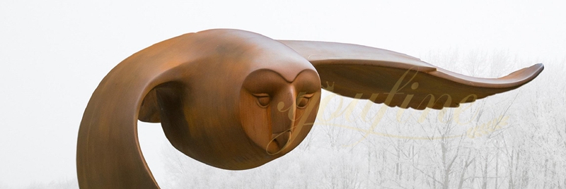 Outdoor Corten Steel Owl Sculpture for Garden for Sale CSS-782