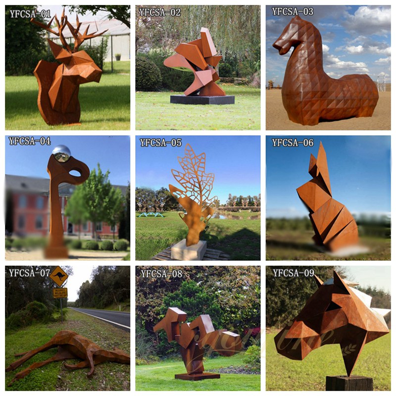 Outdoor Corten Steel Owl Sculpture for Garden for Sale CSS-782 - Abstract Corten Sculpture - 4