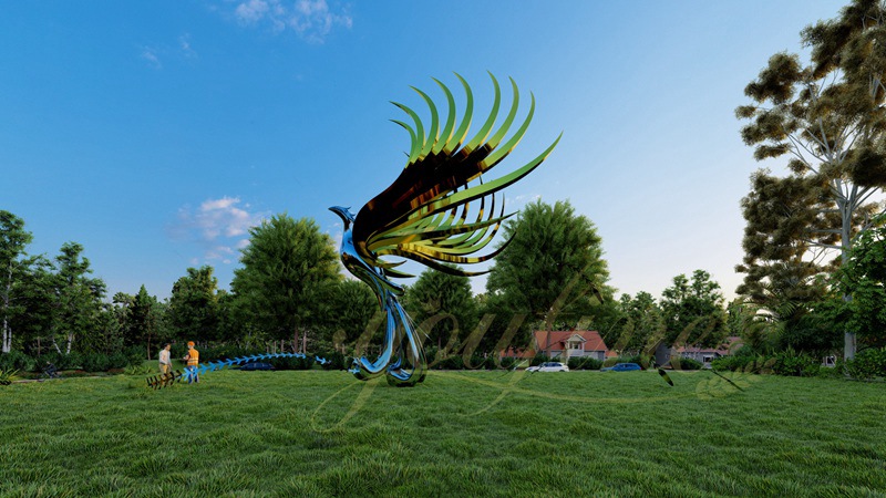 Stainless Steel Phoenix Bird Sculpture for Park