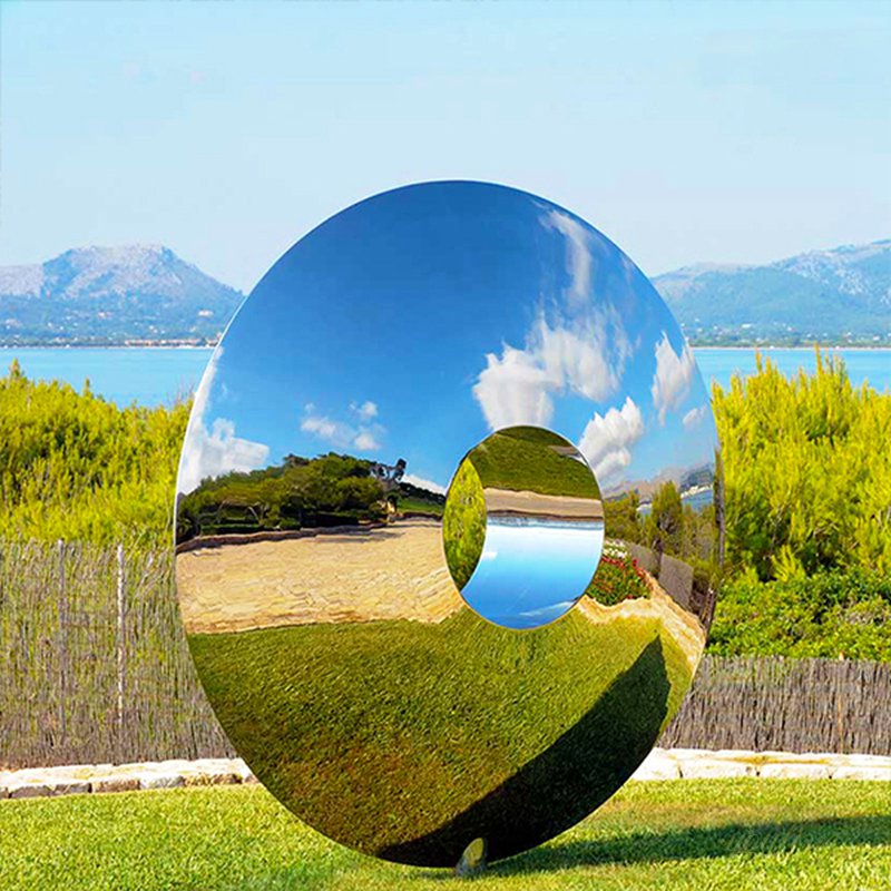 stainless steel polished sculpture sky mirror