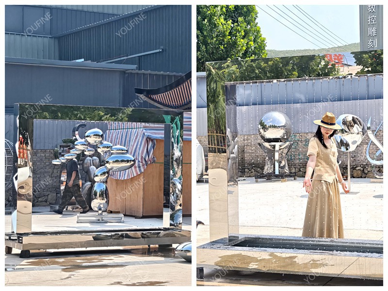 Modern Metal Water Fountains Outdoor Hotel Garden Decor for Sale CSS-251 - Abstract Water Sculpture - 5 metal stainless steel Water Fountains