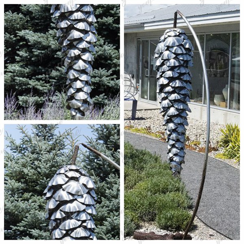 Large Forge Suspended Metal Pine Cones Garden Lawn Decor - Garden Metal Sculpture - 3