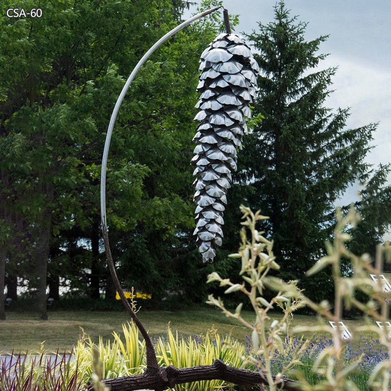 Large Forge Suspended Metal Pine Cones Garden Lawn Decor - Garden Metal Sculpture - 2