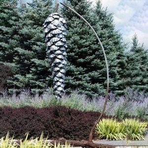 Large Forge Suspended Metal Pine Cones Garden Lawn Decor