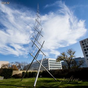 Large Public Metal Needle Tower Sculpture for Outdoor