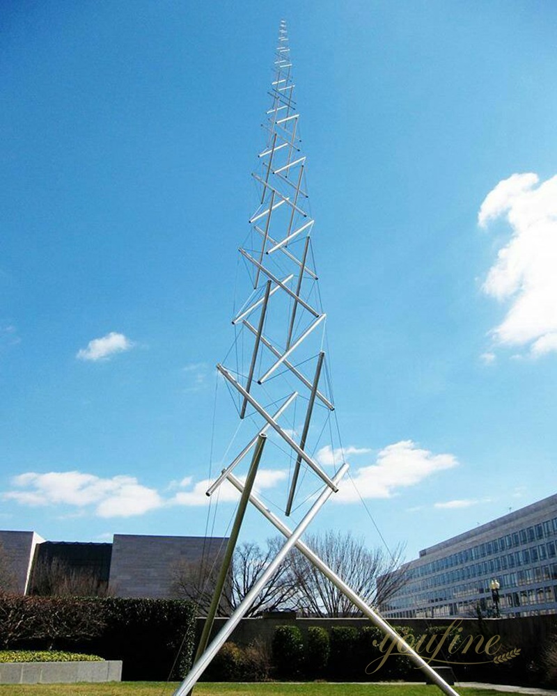 Large Public Metal Needle Tower Sculpture for Outdoor