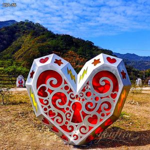 Modern Outdoor Large Heart Sculpture “Open Your Heart”