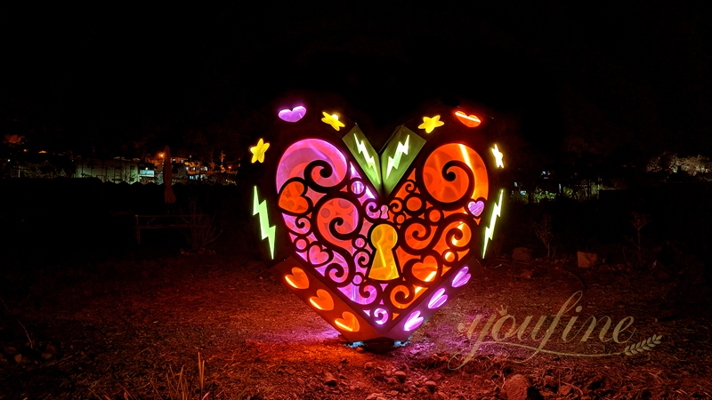 Modern Outdoor Large Heart Sculpture “Open Your Heart”