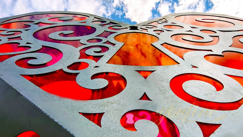 Modern Outdoor Large Heart Sculpture “Open Your Heart”