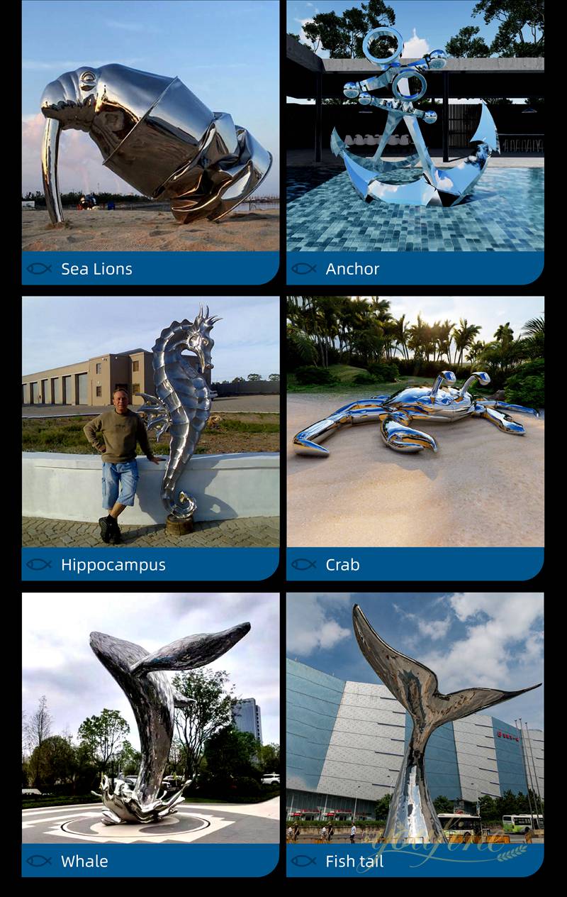Large Abstract Animal Blue Whale Sculpture Waterside Decor - Landscape Sculpture - 9