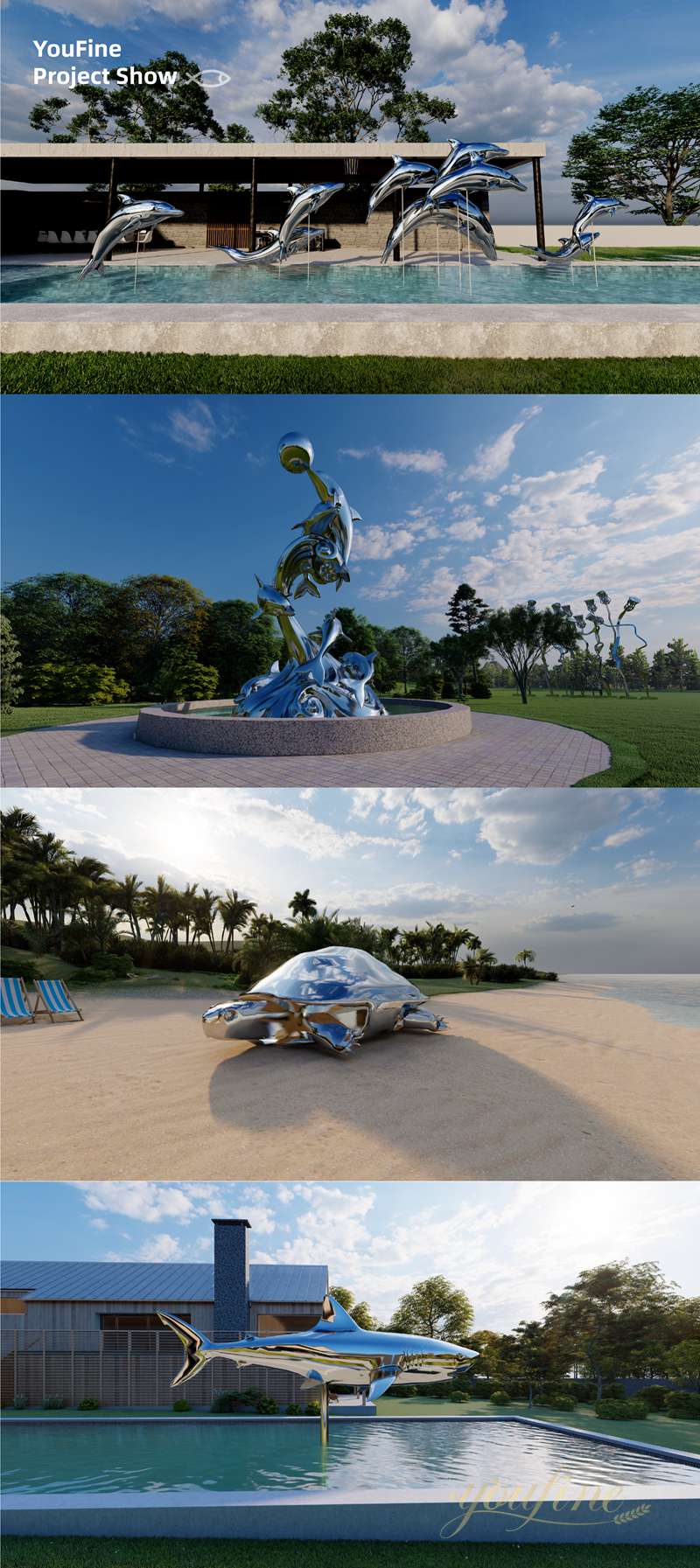 Stainless Steel Marine Animal Sculpture Design