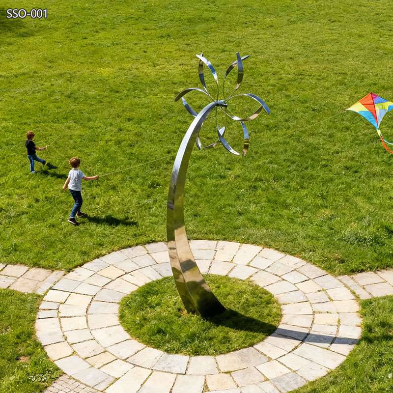 large Stainless Steel Windmill Art Sculpture 