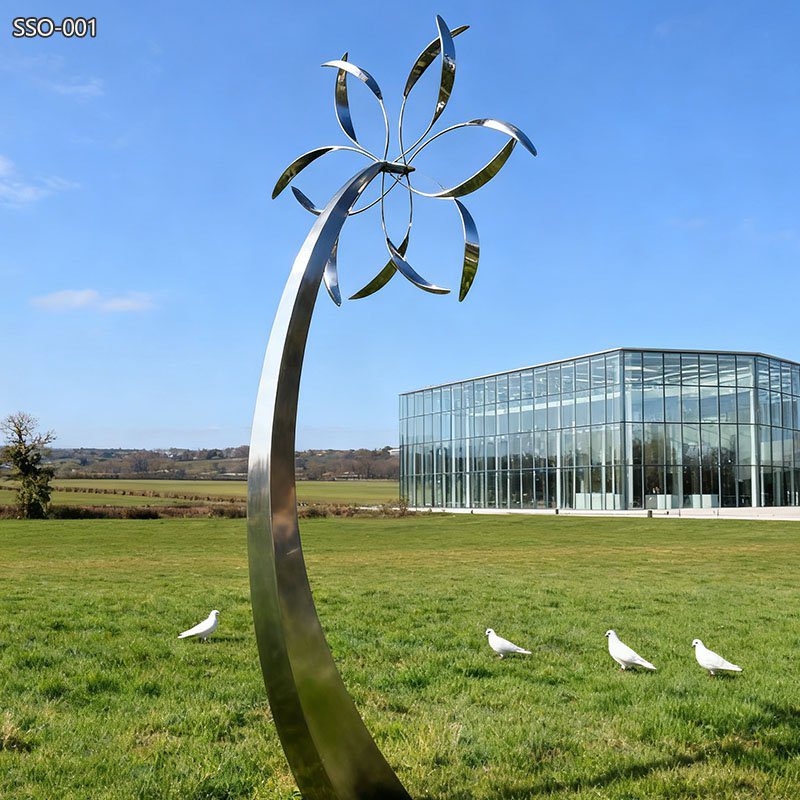 modern Stainless Steel Windmill Art Sculpture for Garden