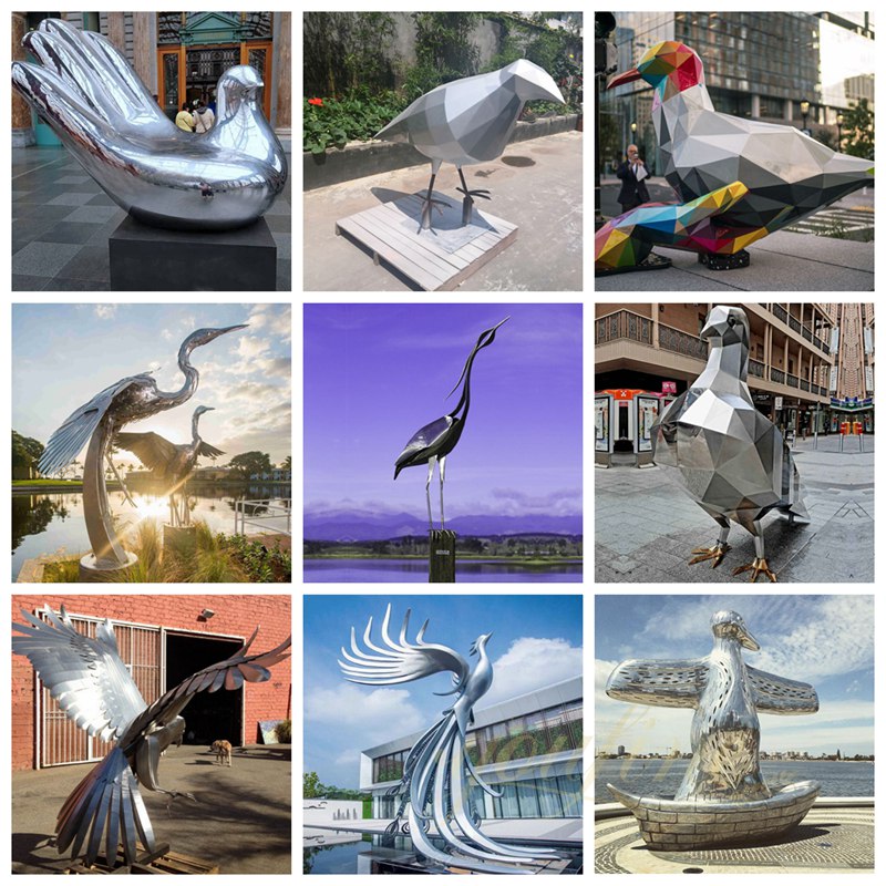 metal bird statues