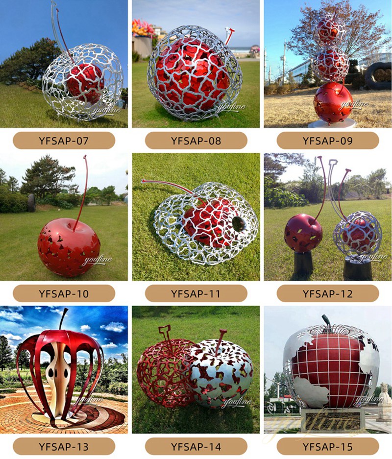 Large Metal Strawberry Sculpture for Outdoor Lawn - Garden Metal Sculpture - 9
