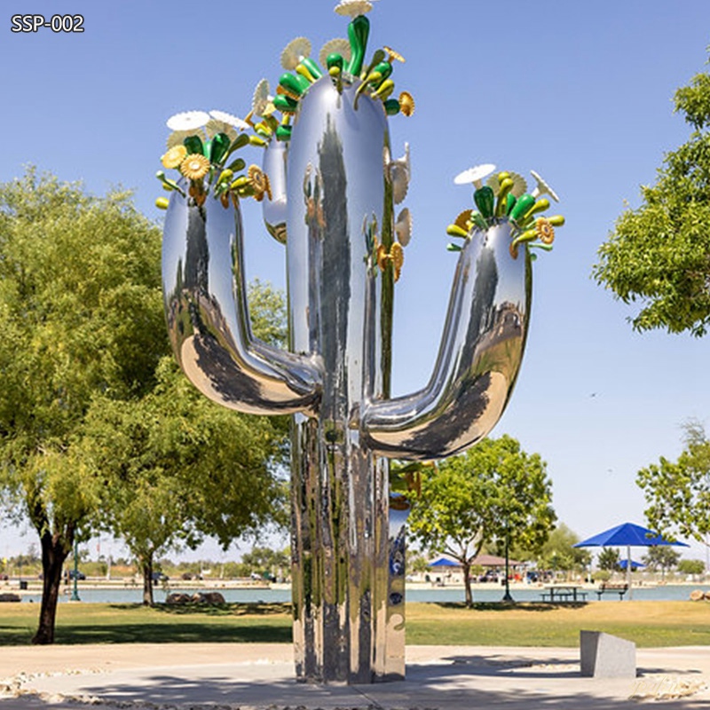 Huge Stainless Steel Modern Cactus Sculpture for Public