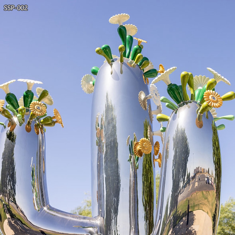 Huge Stainless Steel Modern Cactus Sculpture for Public - Garden Metal Sculpture - 8