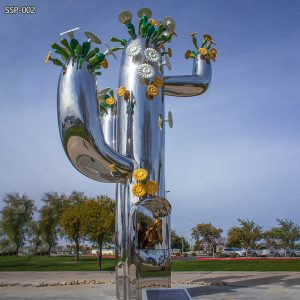 Huge Stainless Steel Modern Cactus Sculpture for Public