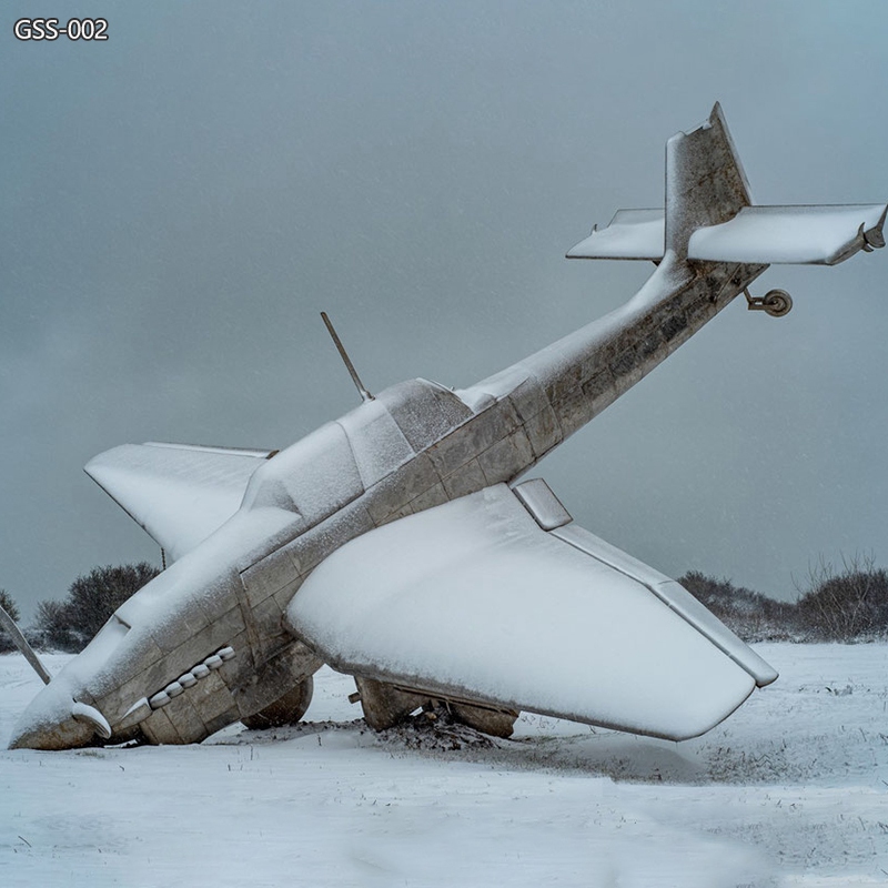 Large Fighter Jet Metal Airplane Sculpture for Memorial