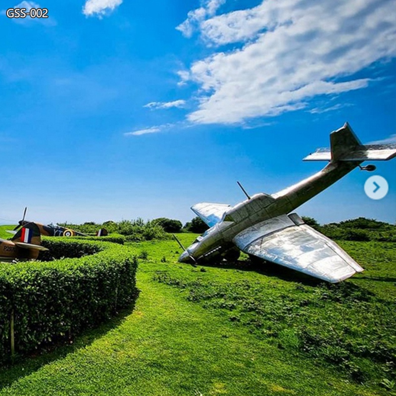 Large Fighter Jet Metal Airplane Sculpture for Memorial