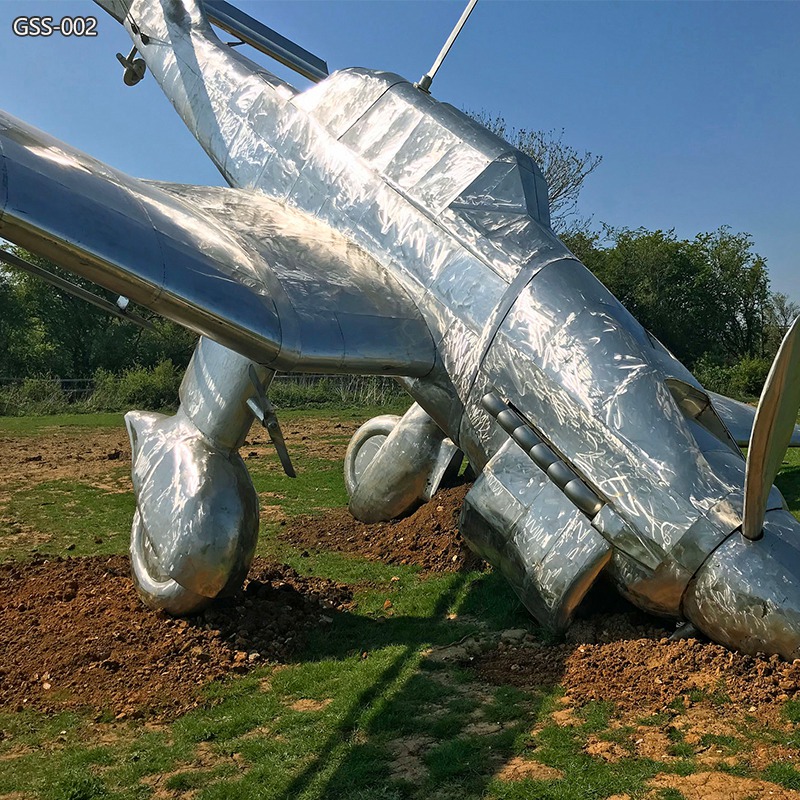Large Fighter Jet Metal Airplane Sculpture for Memorial