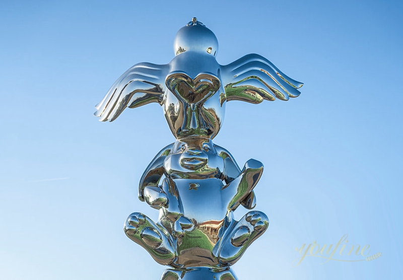 Polished Stainless Steel Animal Sculpture Stacked Friends for Park