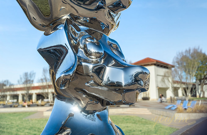 Polished Stainless Steel Animal Sculpture Stacked Friends for Park