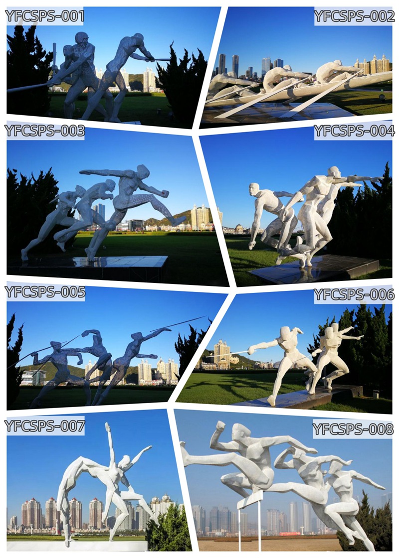 Stainless Steel Football Sports Sculpture for Park - Garden Metal Sculpture - 7