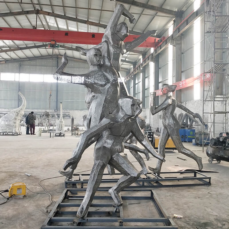Stainless Steel Football Sports Sculpture for Park - Garden Metal Sculpture - 3