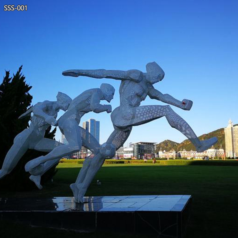 Stainless Steel Football Sports Sculpture for Park