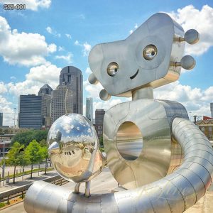 The Traveling Man with Bird Giant Metal Sculpture for Public