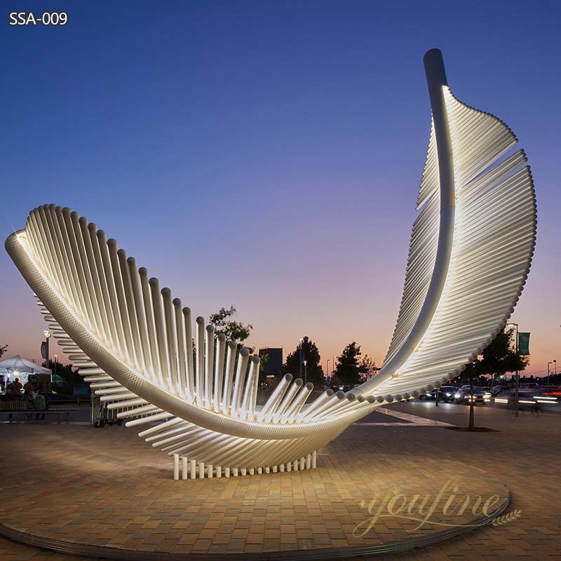 Huge Outdoor Metal Feather Art Sculpture for Plaza SSA-009 - Garden Metal Sculpture - 2