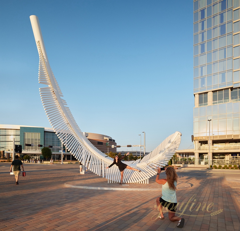Huge Outdoor Metal Feather Art Sculpture for Plaza SSA-009 - Garden Metal Sculpture - 3
