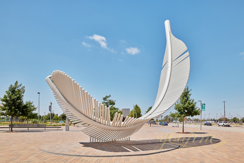 Huge Outdoor Metal Feather Art Sculpture for Plaza SSA-009 - Garden Metal Sculpture - 1