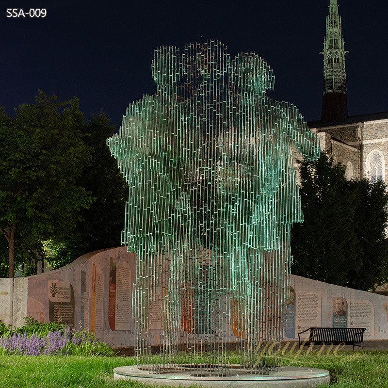 Large Metal Sliced Disappearing Sculpture for Sale SSS-005 - Garden Metal Sculpture - 6