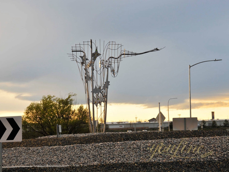 Large Public Roundabout Sculpture Fishing for Gravity & Waves of Viticulture