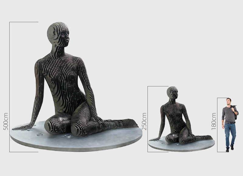 Large Metal Sliced Disappearing Sculpture for Sale SSS-005 - Garden Metal Sculpture - 8