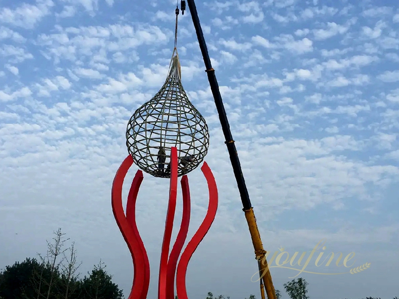 Large Outdoor Abstract Metal Sculpture Landmark Decor for Sale CSS-429 - Application Place/Placement - 6