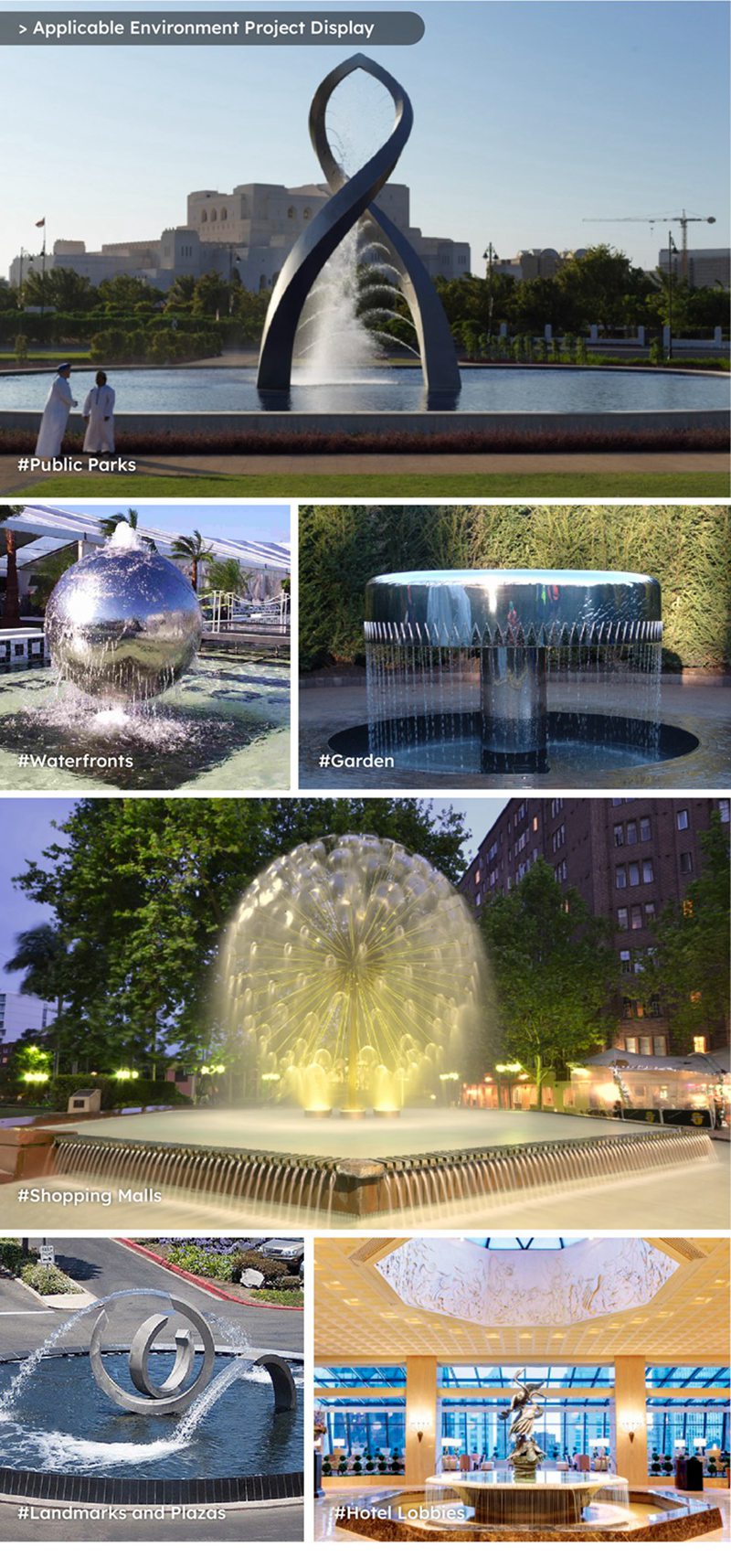 Stainless Steel Sphere Water Fountain Modern Feature for Sale CSS-835 - Abstract Water Sculpture - 10