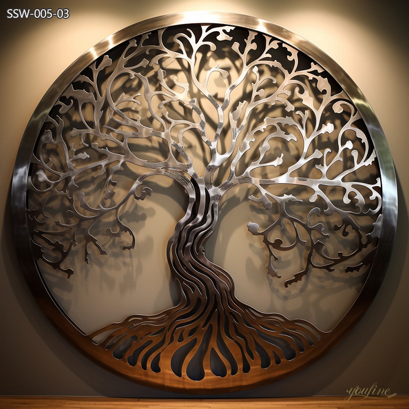 Large Metal Metal Tree of Life Sculpture for Wall