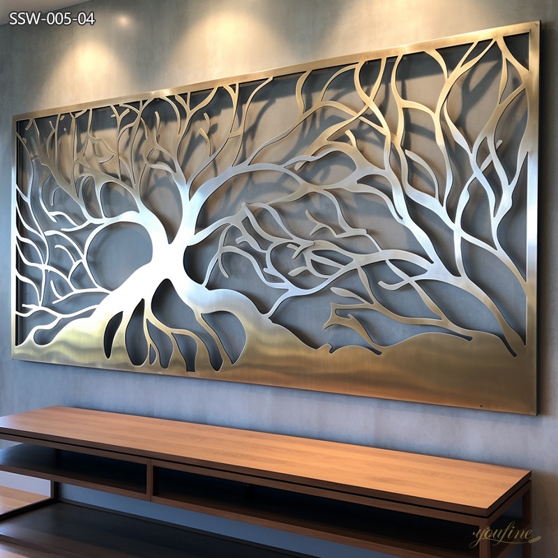Large Metal Metal Tree of Life Sculpture for Wall