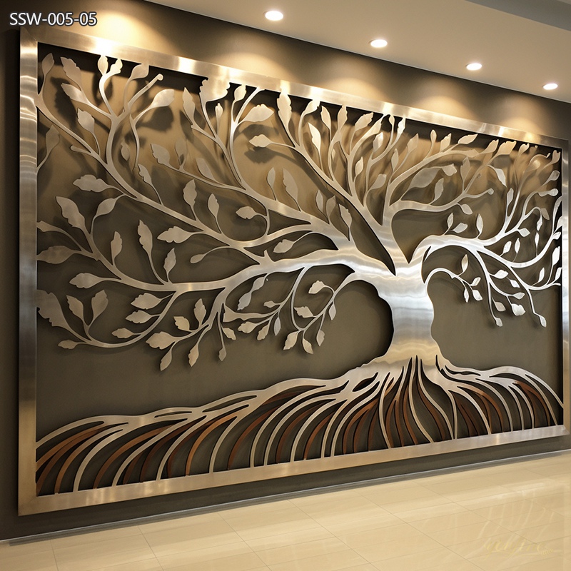 Large Metal Metal Tree of Life Sculpture for Wall