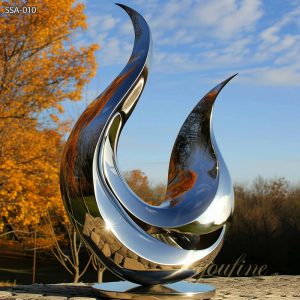 Large Outdoor Stainless Steel Flame Garden Sculpture SSA-010