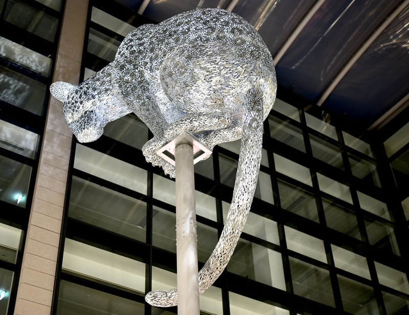 Metal Lighting Large Leopard Sculpture Art Installation SSD-009 - Metal Animal Sculpture - 4