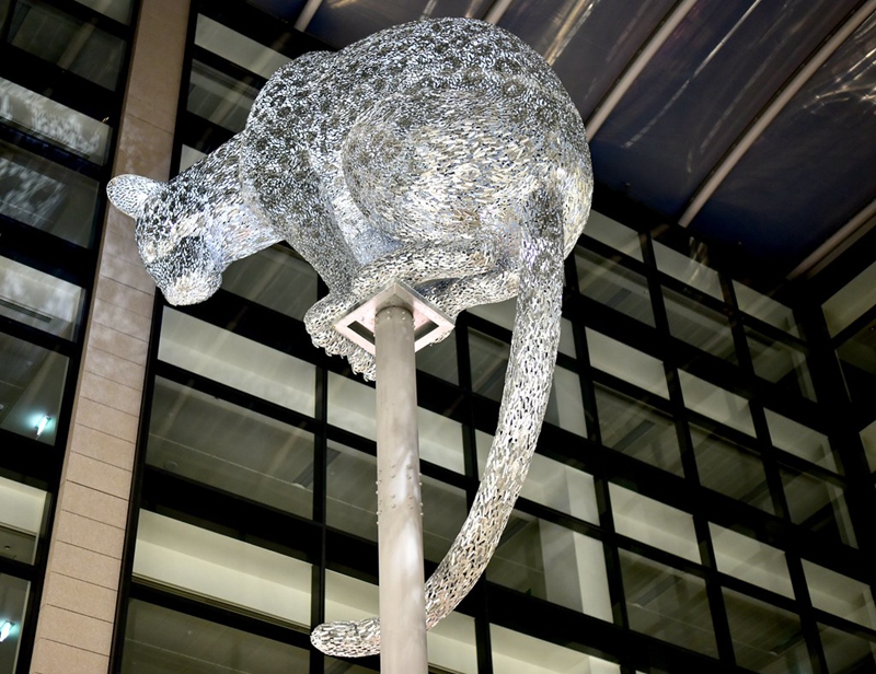 Metal Lighting Large Leopard Sculpture Art Installation SSD-009