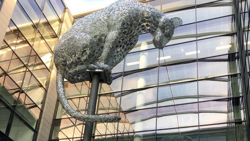 Metal Lighting Large Leopard Sculpture Art Installation SSD-009 - Metal Animal Sculpture - 2