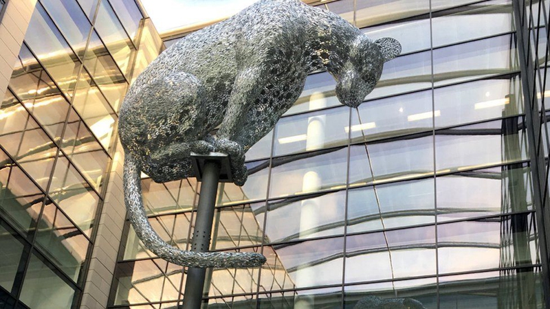 Metal Lighting Large Leopard Sculpture Art Installation SSD-009